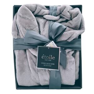 Etoile New York Luxury Velvet Robe New In Box - One‎ Size - Gray